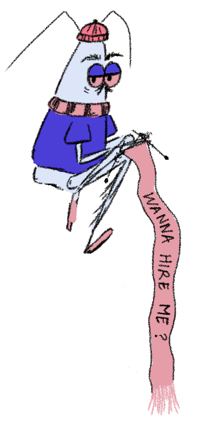 Hire me roach character